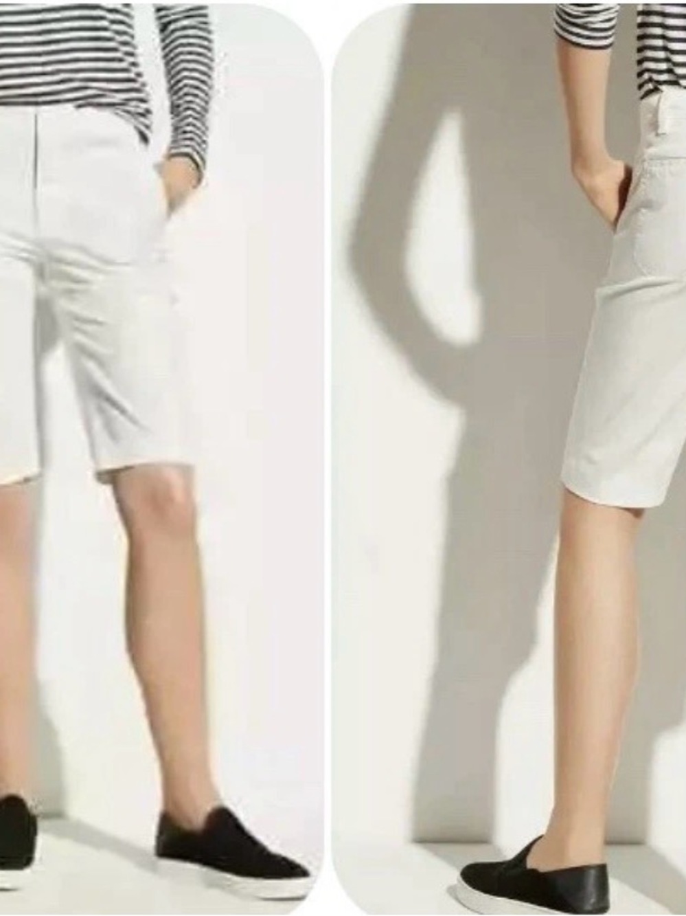 VINCE White Knee-Length Bermuda CAPRIS